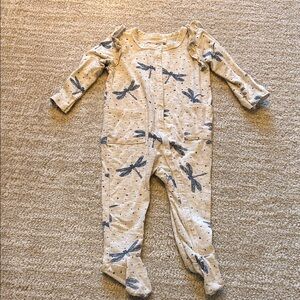 Baby snap onesie with dragonfly pattern